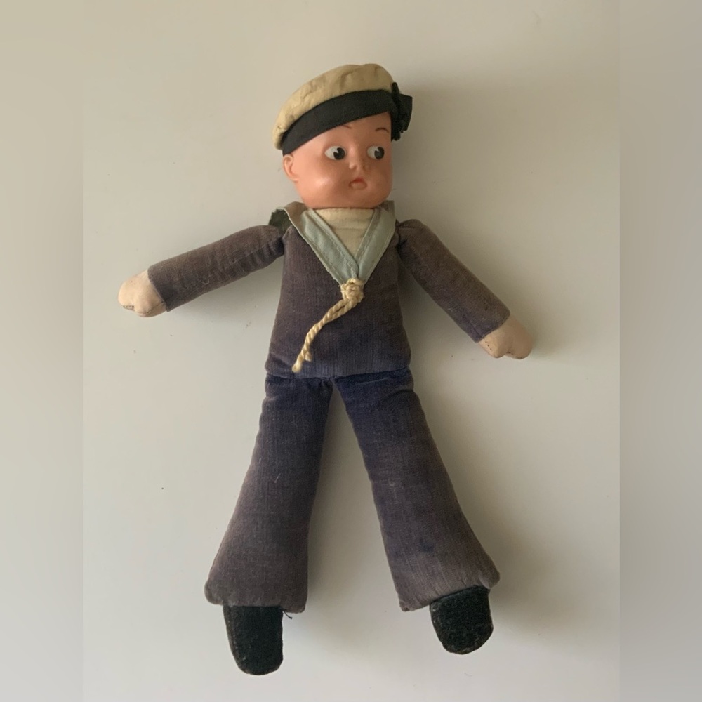 Vintage “SS ANDES” Luxury Cruise Ship Souvenir Sailor Doll